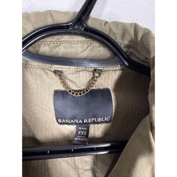 Banana Republic Womens Green Canvas Utility Barn Coat Sz XXS Cargo Button Up - Picture 6 of 9